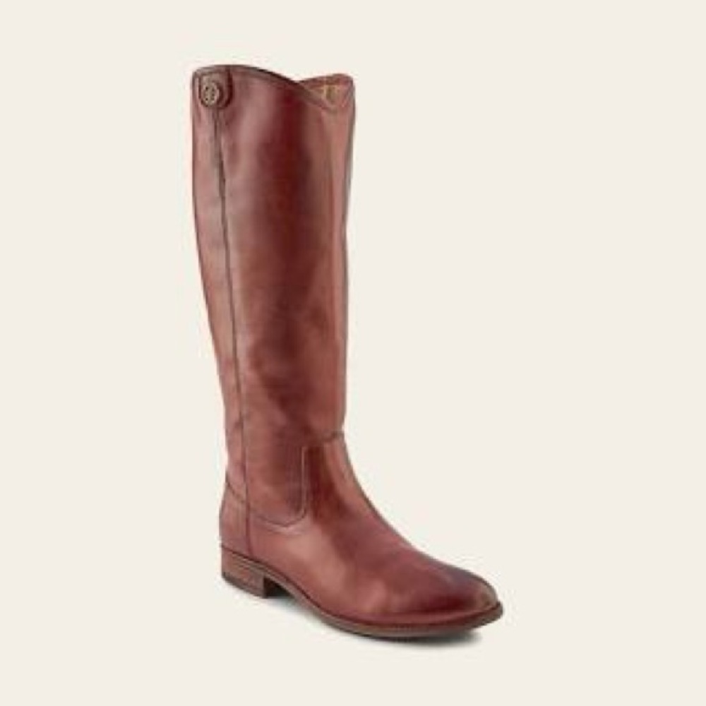 Frye Melissa Riding Boots Womens 6.5 Brown Leather Pull On 77167.